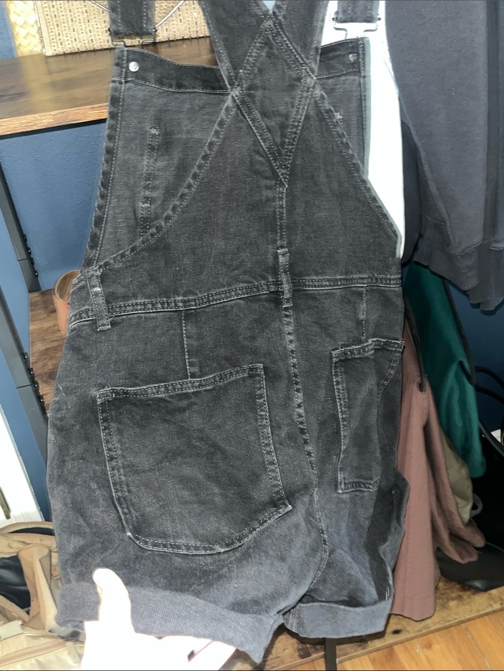 Free People Black Denim Short Overalls - Picture 5 of 5